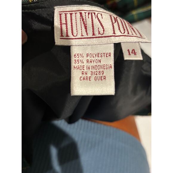 Vintage Hunts Point sz 14 Midi Plaid Dress Pinafore Romper Peasant witchy school - Picture 4 of 10